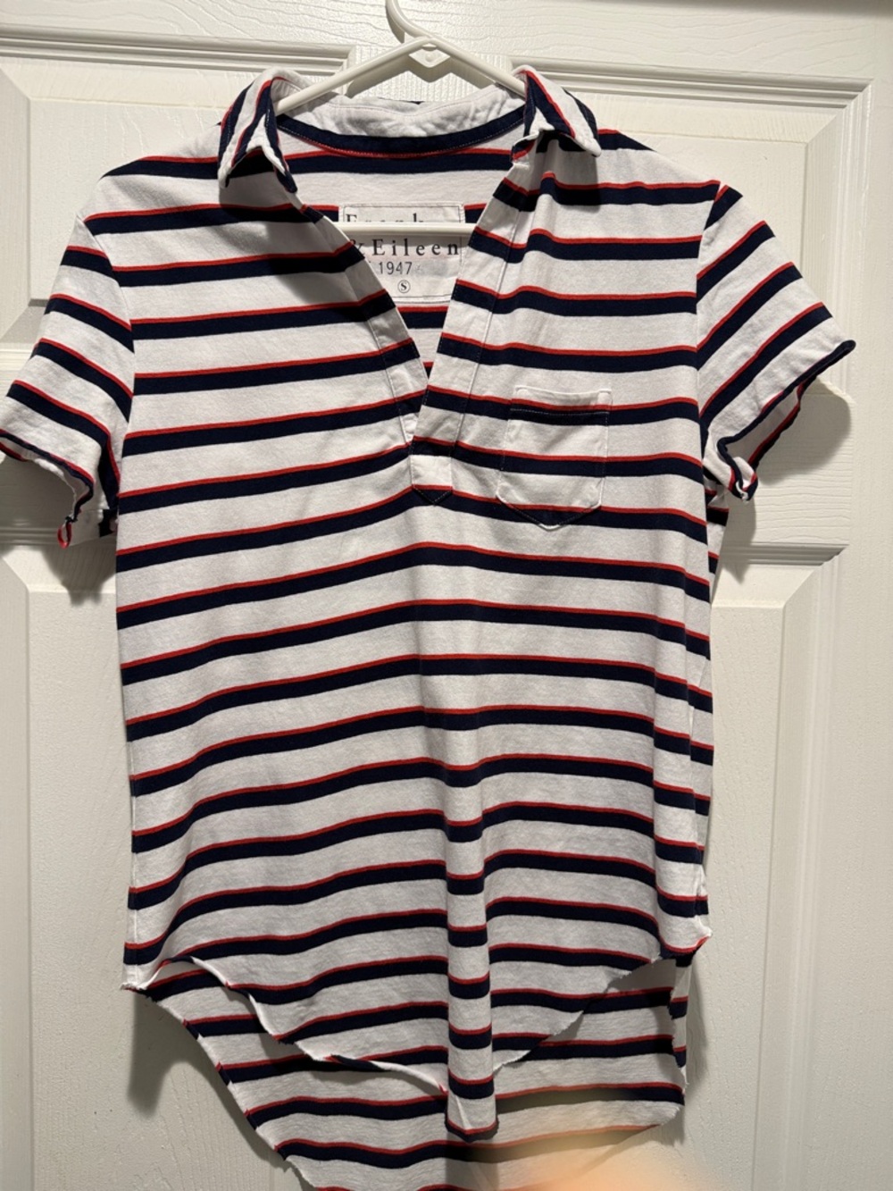 Frank & Eileen Red white and blue casual polo